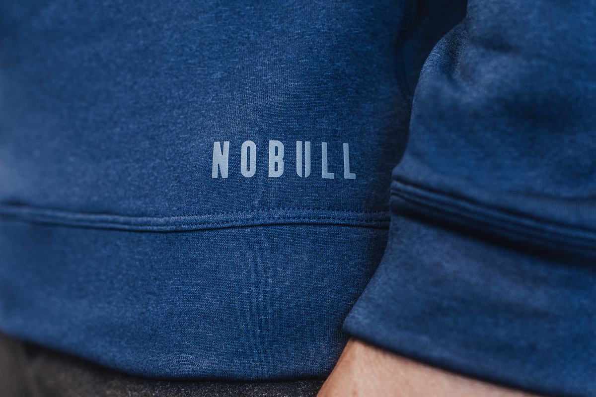 Nobull Performance Crew Men's Sweatshirts Grey Blue | Australia (EZ9386)